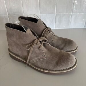 Clarks Desert Boot Chukka Mens 8 Tan Brown Suede Lace Up Casual Shoes